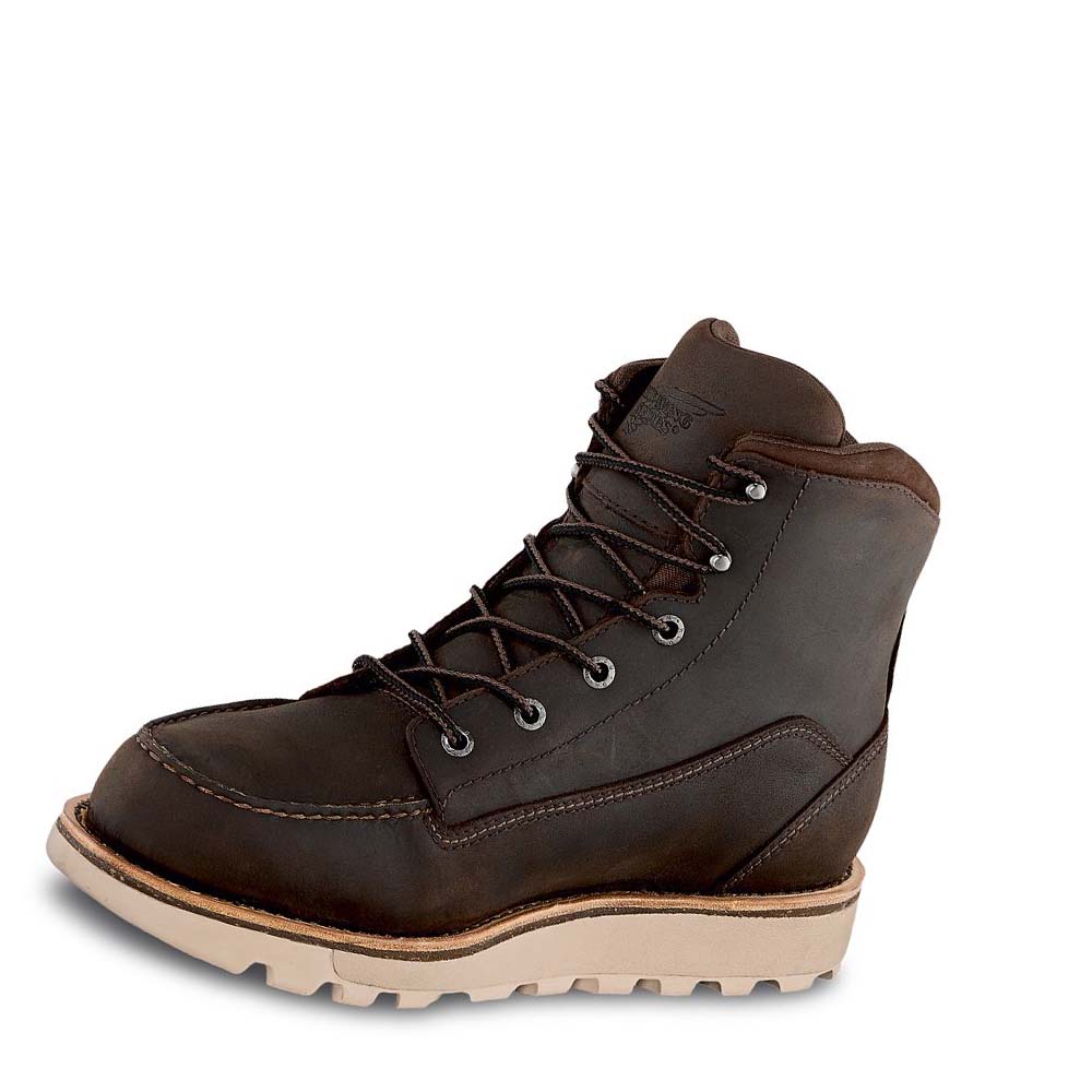 Red Wing Traction Tred Lite 6-inch Soft Toe Men's Waterproof Boots Coffee | ZA 58UZG